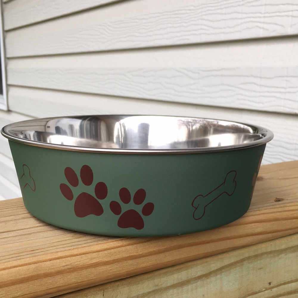 Loving Pets Bella Bowl Green Dog Dish-  Large